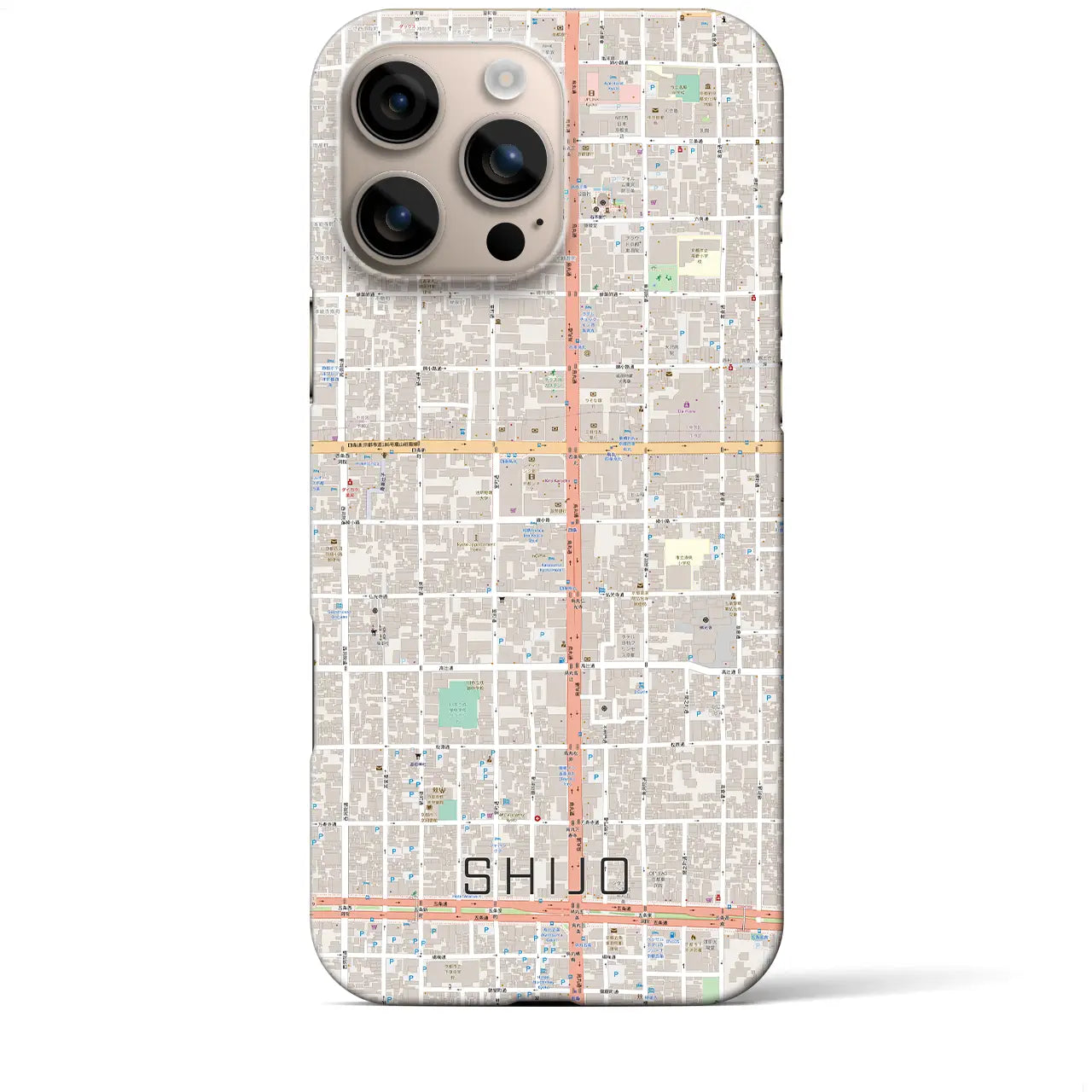 【四条(京都府)】地図柄iPhoneケース(バックカバータイプ)