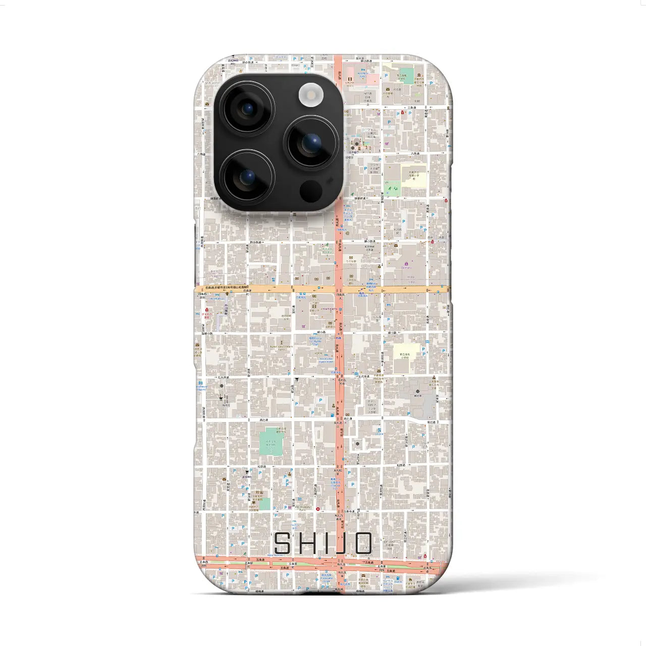 【四条(京都府)】地図柄iPhoneケース(バックカバータイプ)
