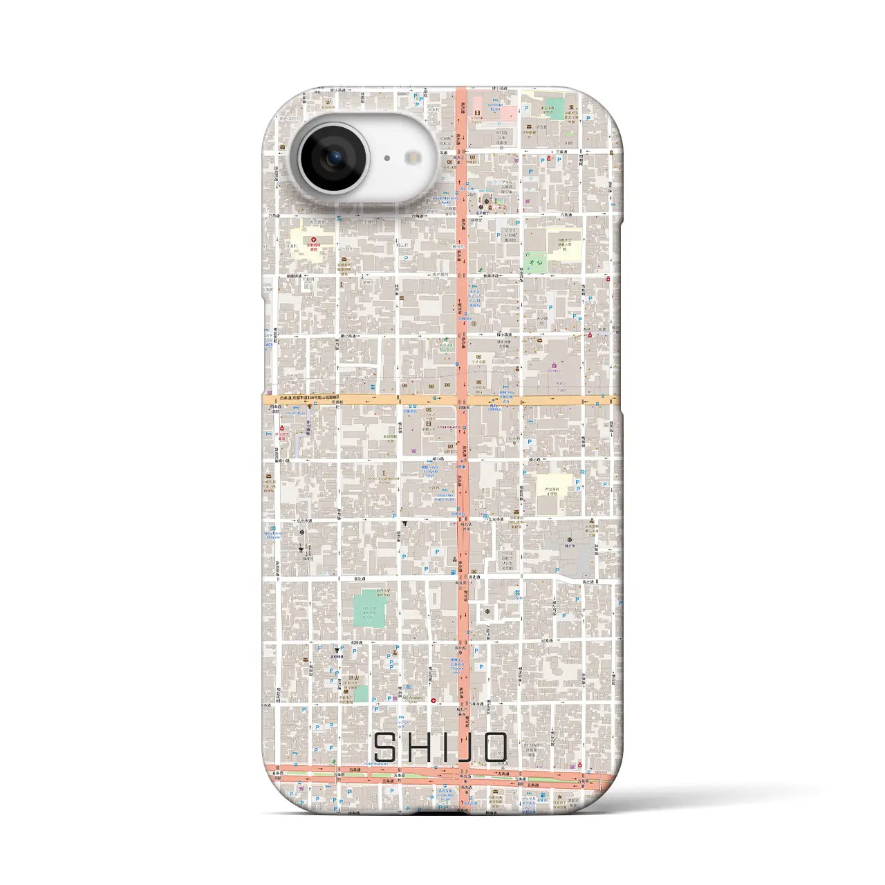 【四条(京都府)】地図柄iPhoneケース(バックカバータイプ)