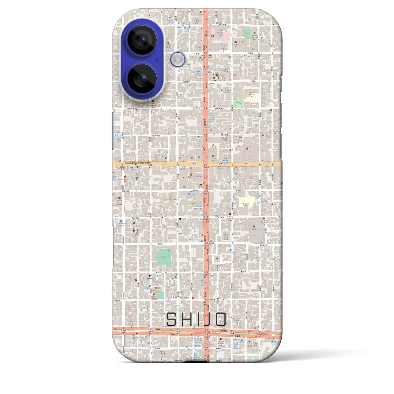 【四条(京都府)】地図柄iPhoneケース(バックカバータイプ)ナチュラル・iPhone 16 Pro Max 用
