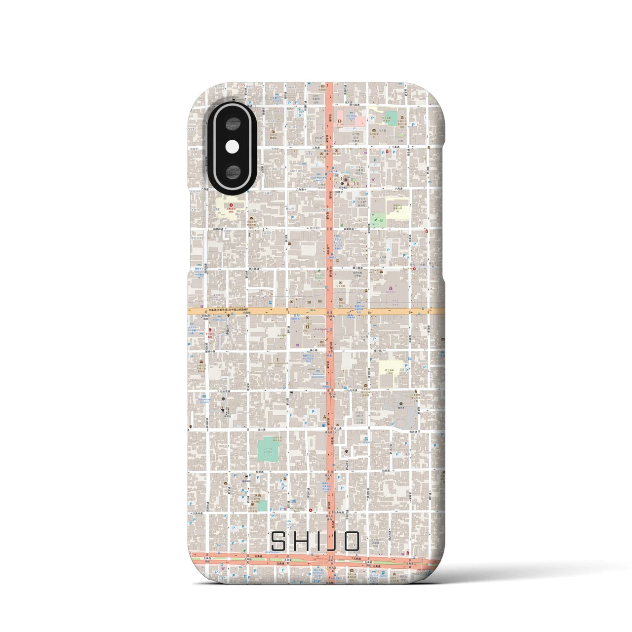 【四条(京都府)】地図柄iPhoneケース(バックカバータイプ)