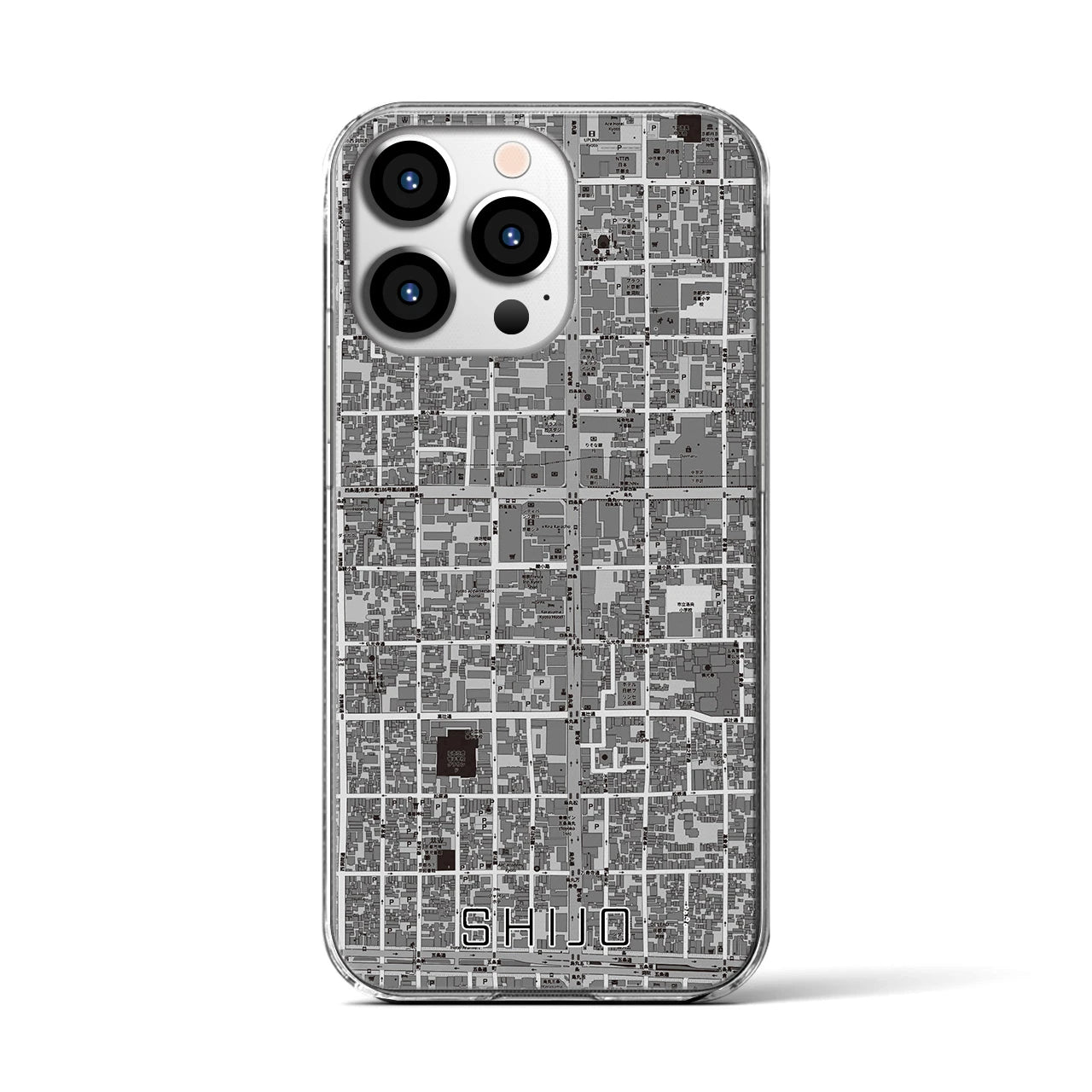 【四条(京都府)】地図柄iPhoneケース(クリアタイプ)