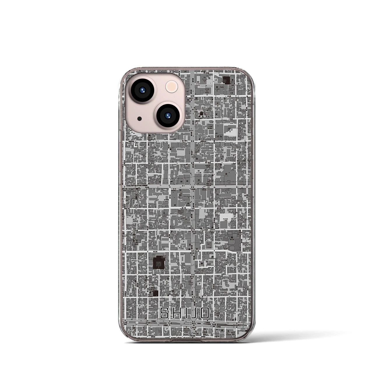 【四条(京都府)】地図柄iPhoneケース(クリアタイプ)