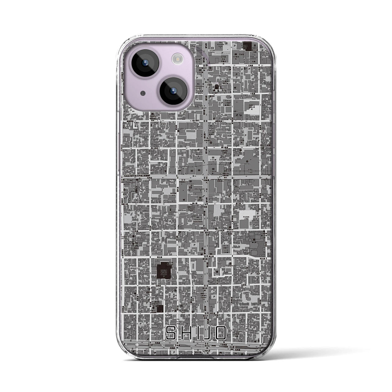 【四条(京都府)】地図柄iPhoneケース(クリアタイプ)