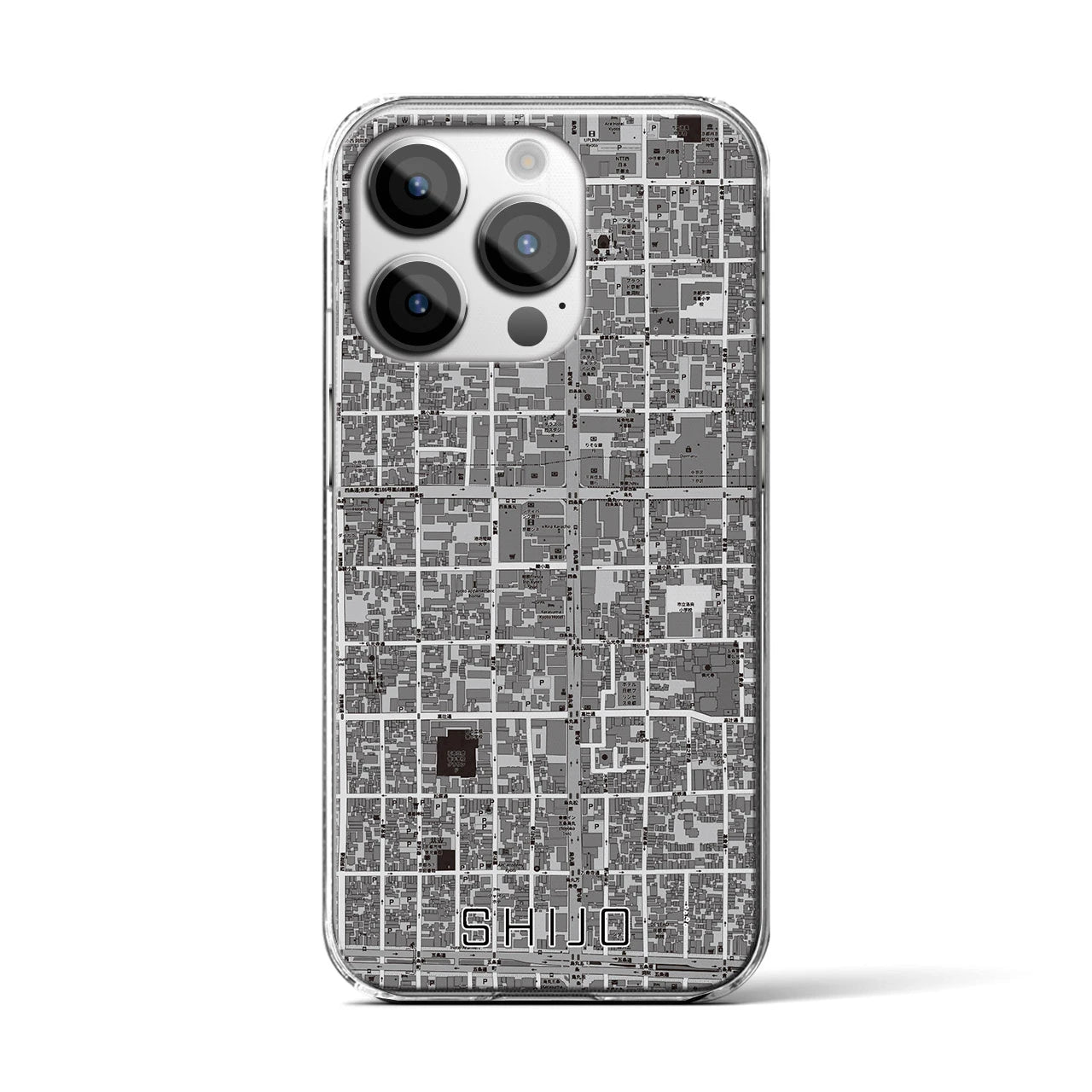 【四条(京都府)】地図柄iPhoneケース(クリアタイプ)