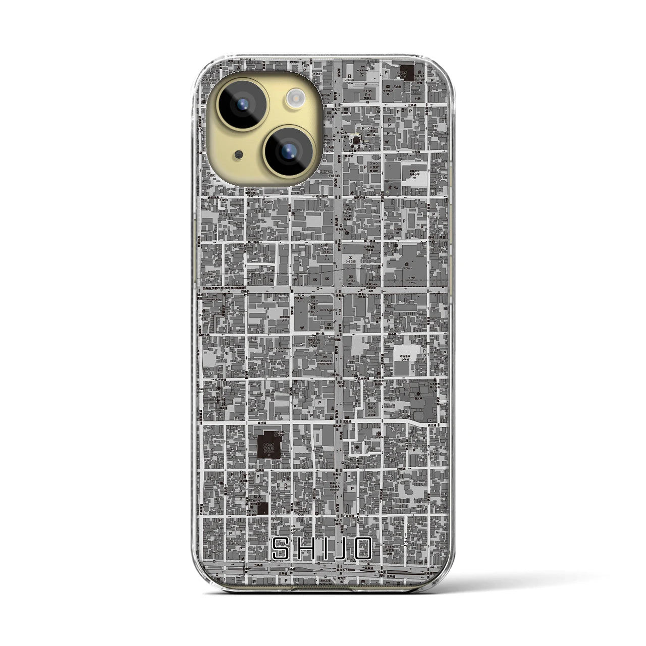 【四条(京都府)】地図柄iPhoneケース(クリアタイプ)