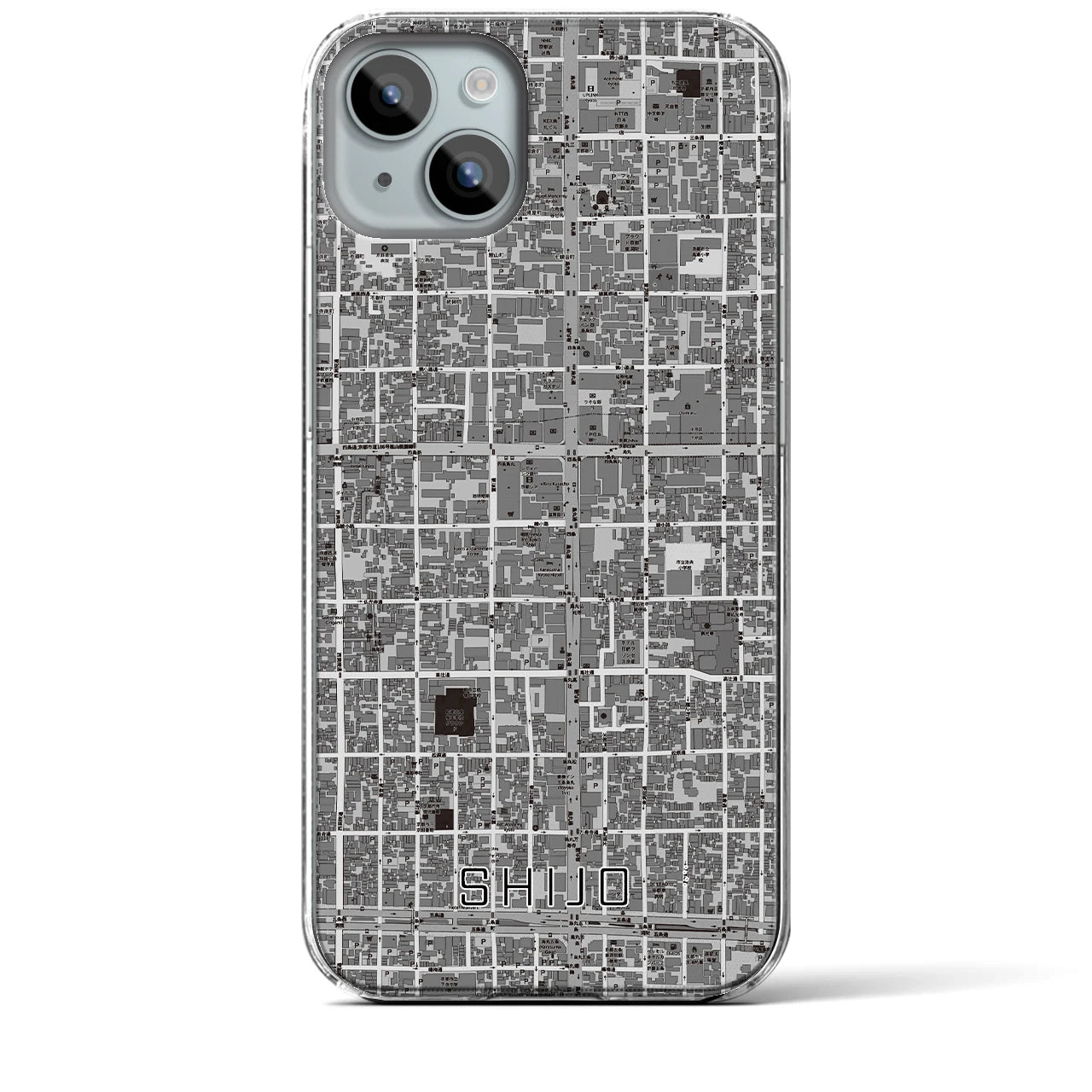 【四条(京都府)】地図柄iPhoneケース(クリアタイプ)