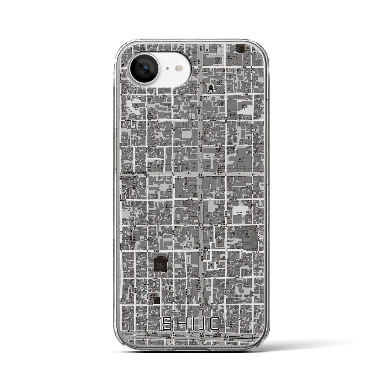 【四条(京都府)】地図柄iPhoneケース(クリアタイプ)