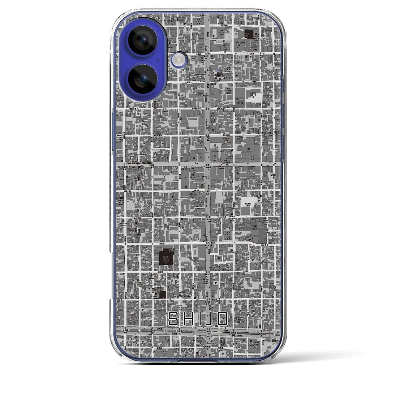 【四条(京都府)】地図柄iPhoneケース(クリアタイプ)