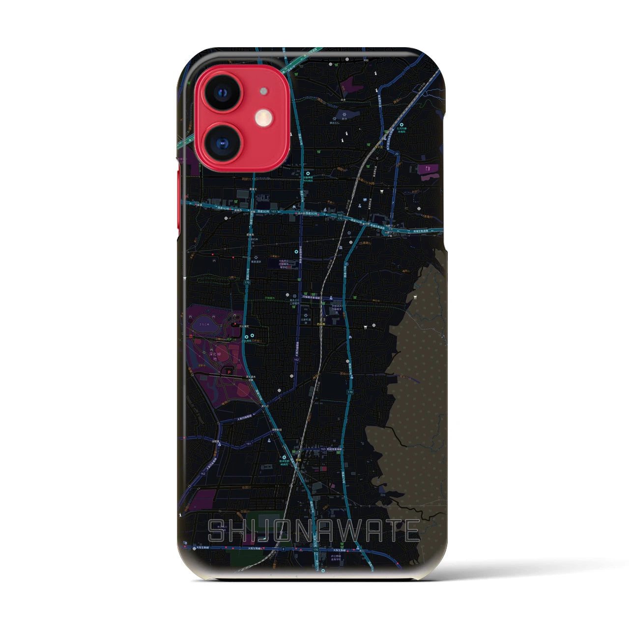【四条畷(大阪府)】地図柄iPhoneケース(バックカバータイプ)