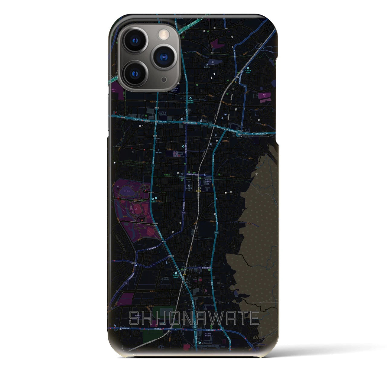 【四条畷(大阪府)】地図柄iPhoneケース(バックカバータイプ)