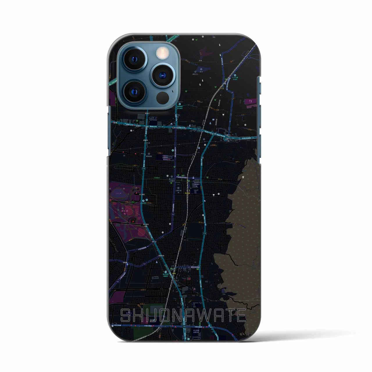 【四条畷(大阪府)】地図柄iPhoneケース(バックカバータイプ)
