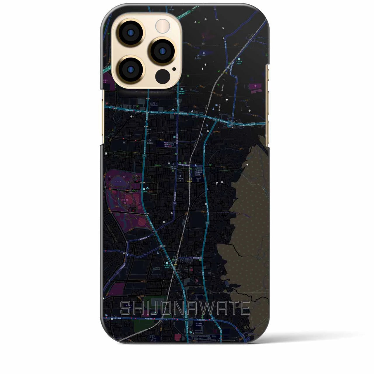 【四条畷(大阪府)】地図柄iPhoneケース(バックカバータイプ)