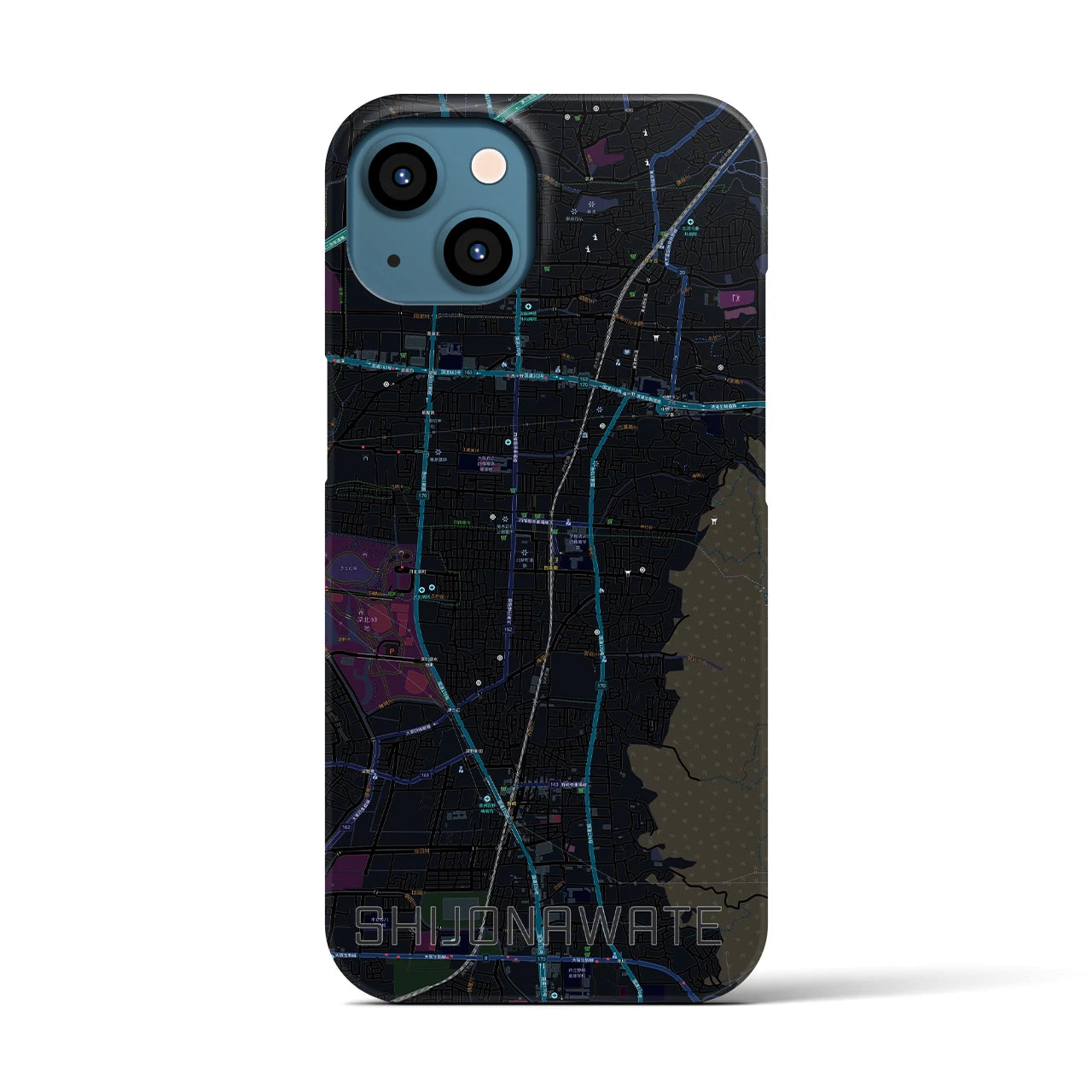 【四条畷(大阪府)】地図柄iPhoneケース(バックカバータイプ)