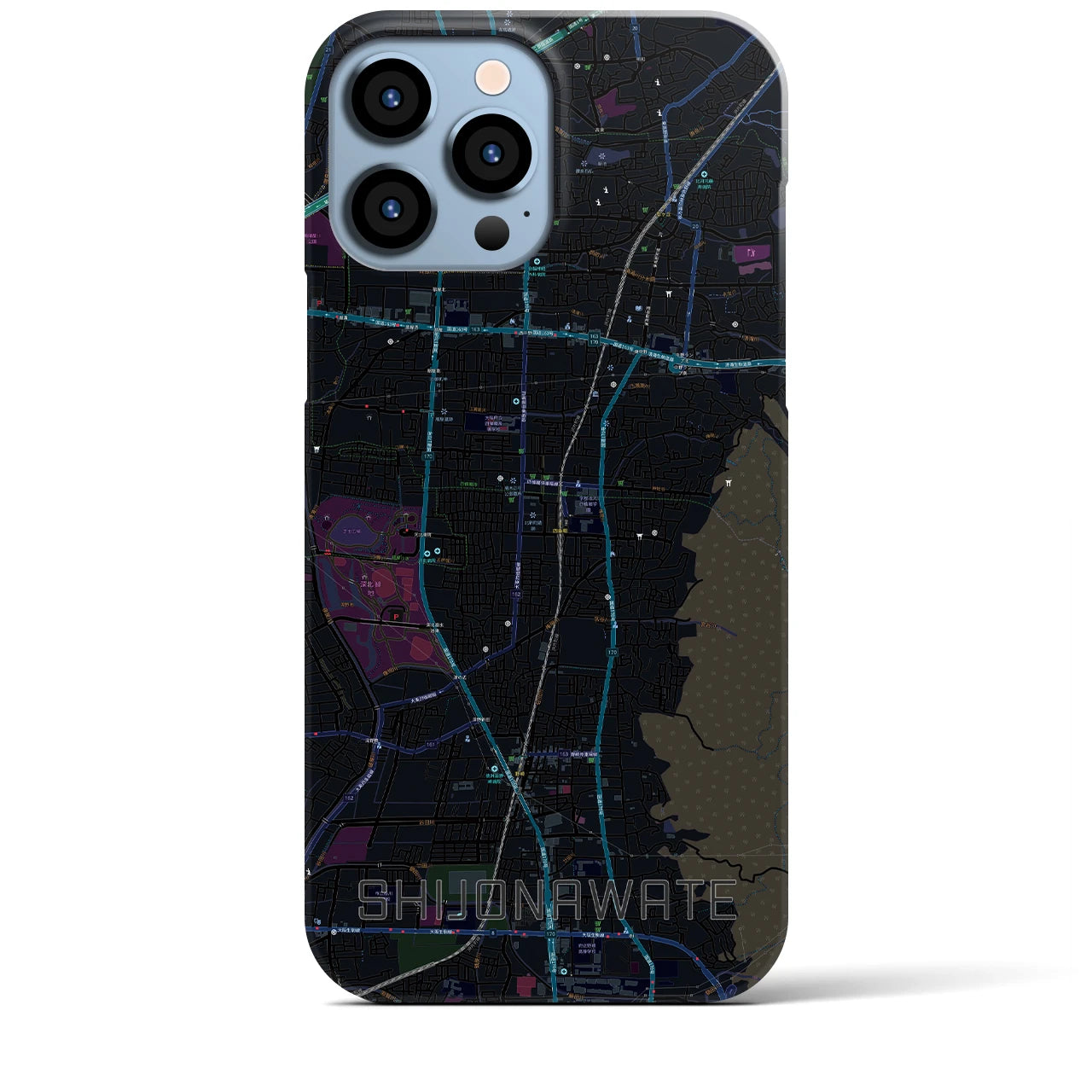 【四条畷(大阪府)】地図柄iPhoneケース(バックカバータイプ)