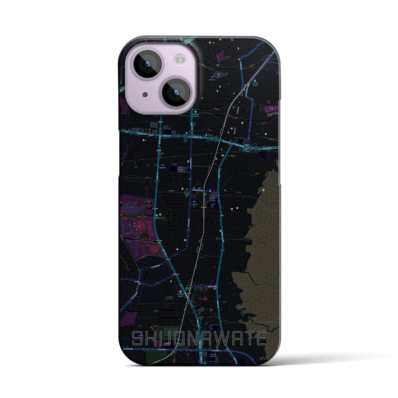 【四条畷(大阪府)】地図柄iPhoneケース(バックカバータイプ)