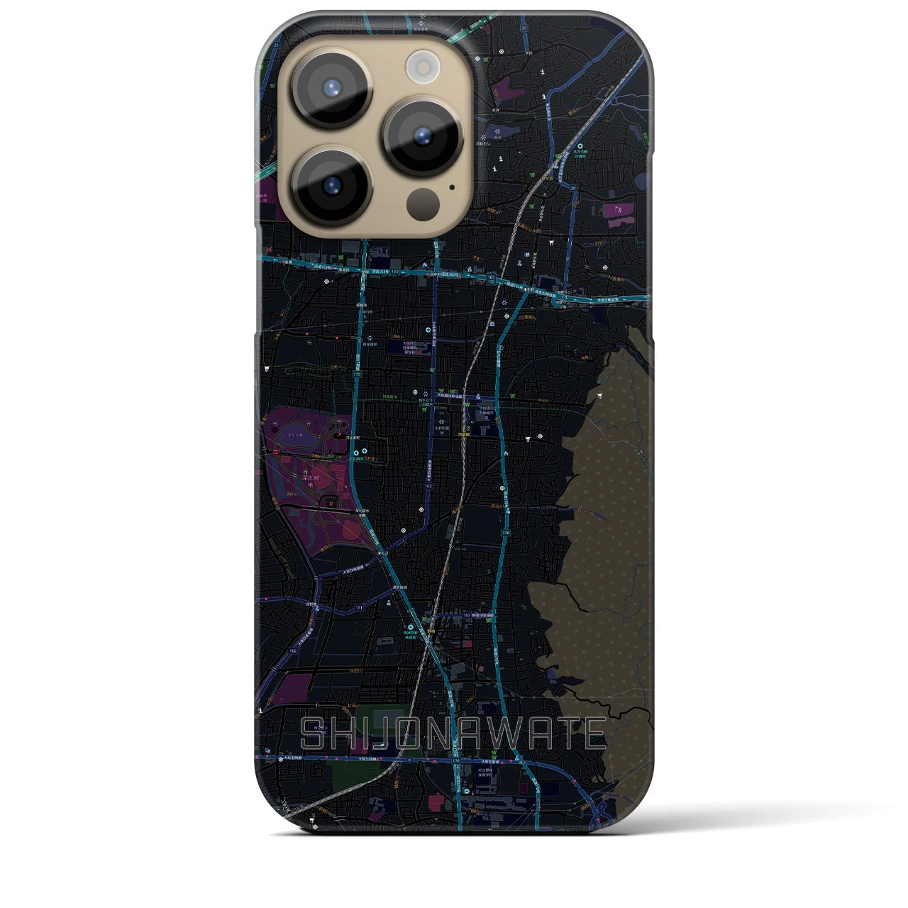 【四条畷(大阪府)】地図柄iPhoneケース(バックカバータイプ)