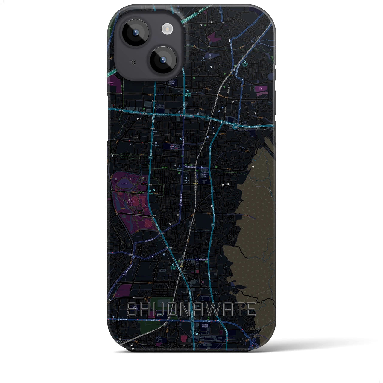 【四条畷(大阪府)】地図柄iPhoneケース(バックカバータイプ)