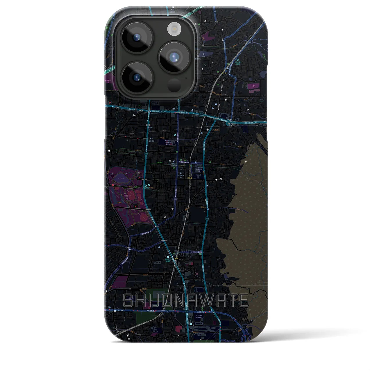 【四条畷(大阪府)】地図柄iPhoneケース(バックカバータイプ)