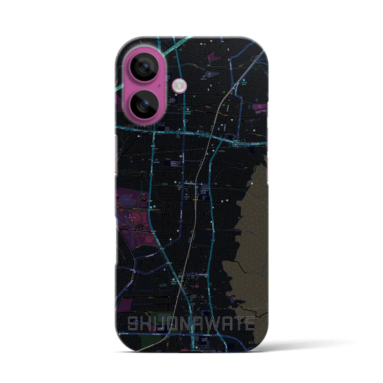 【四条畷(大阪府)】地図柄iPhoneケース(バックカバータイプ)