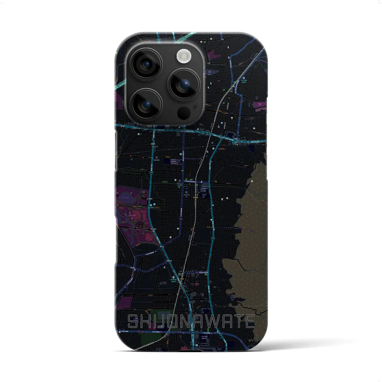 【四条畷(大阪府)】地図柄iPhoneケース(バックカバータイプ)