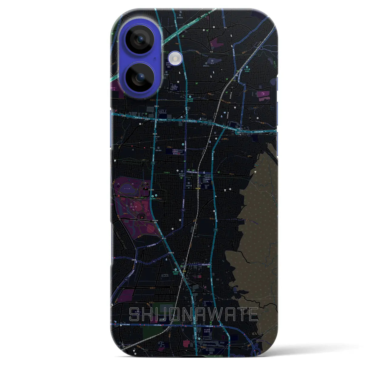 【四条畷(大阪府)】地図柄iPhoneケース(バックカバータイプ)