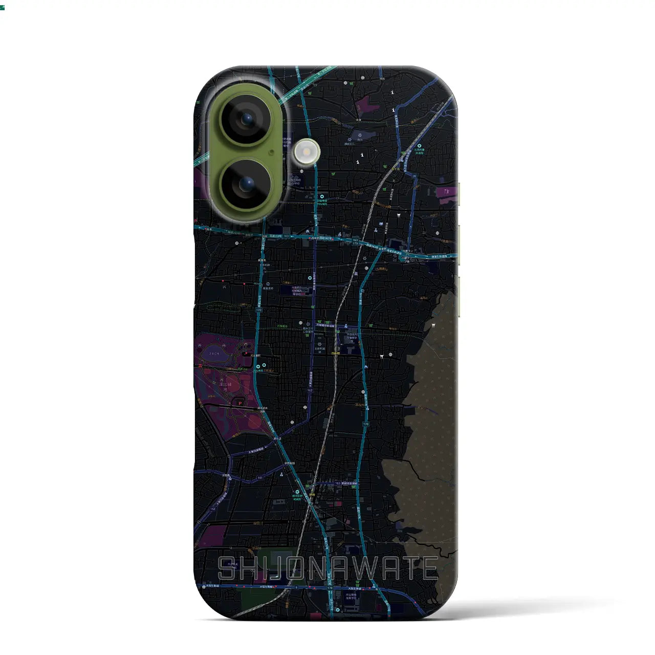 【四条畷(大阪府)】地図柄iPhoneケース(バックカバータイプ)