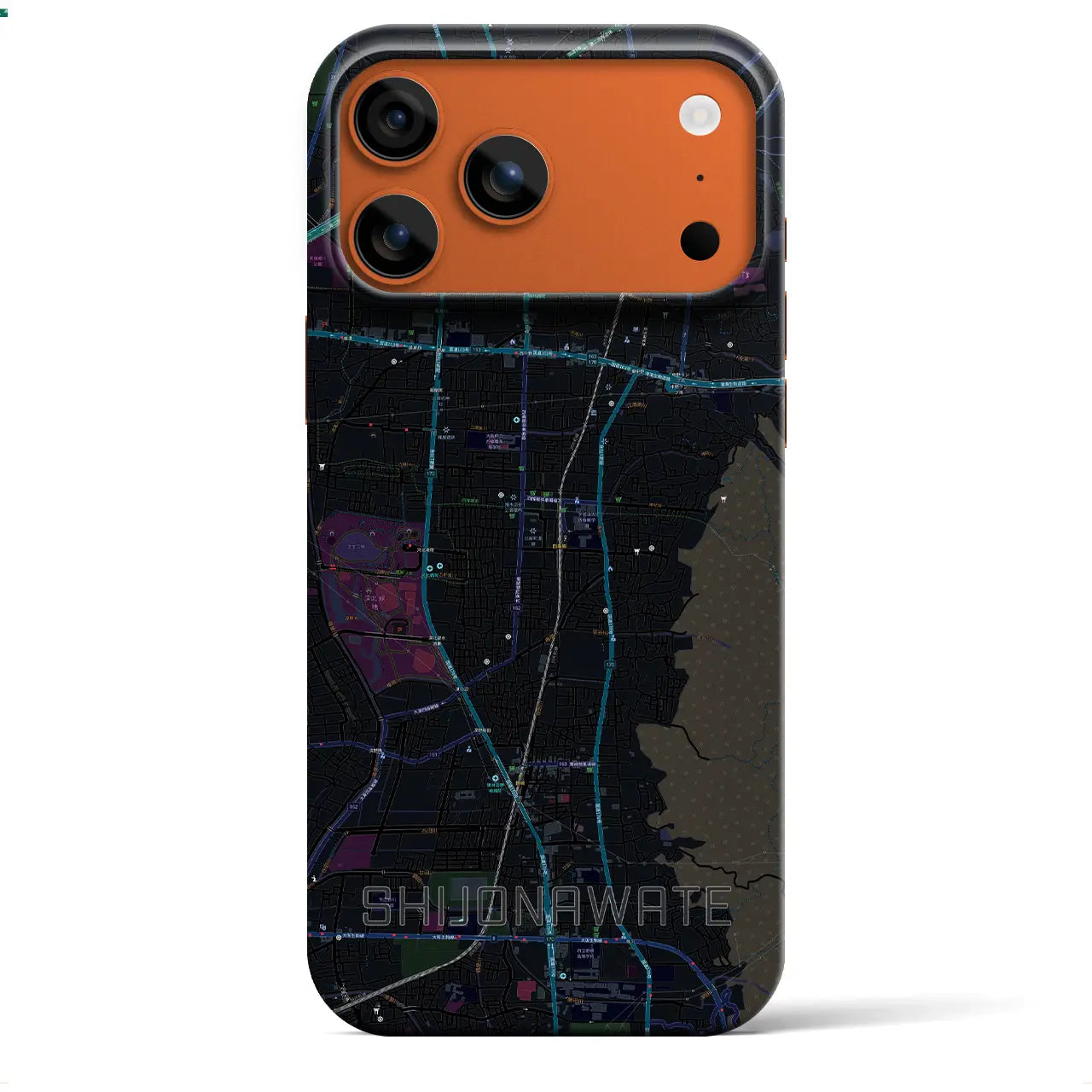 【四条畷(大阪府)】地図柄iPhoneケース(バックカバータイプ)