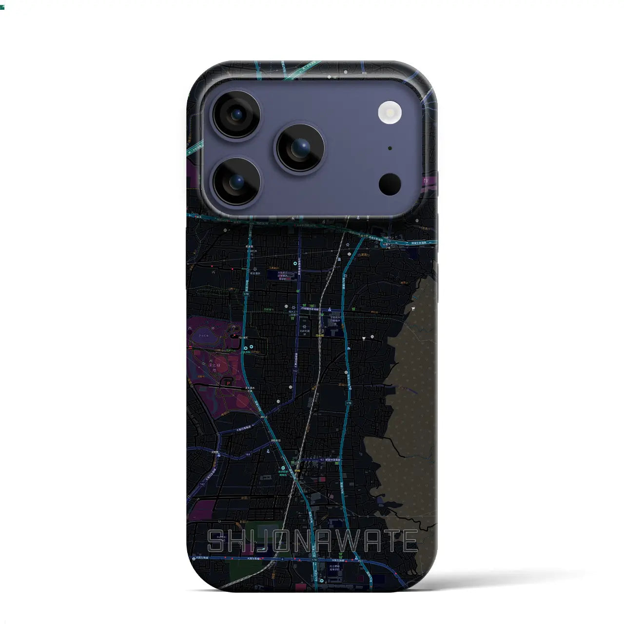 【四条畷(大阪府)】地図柄iPhoneケース(バックカバータイプ)