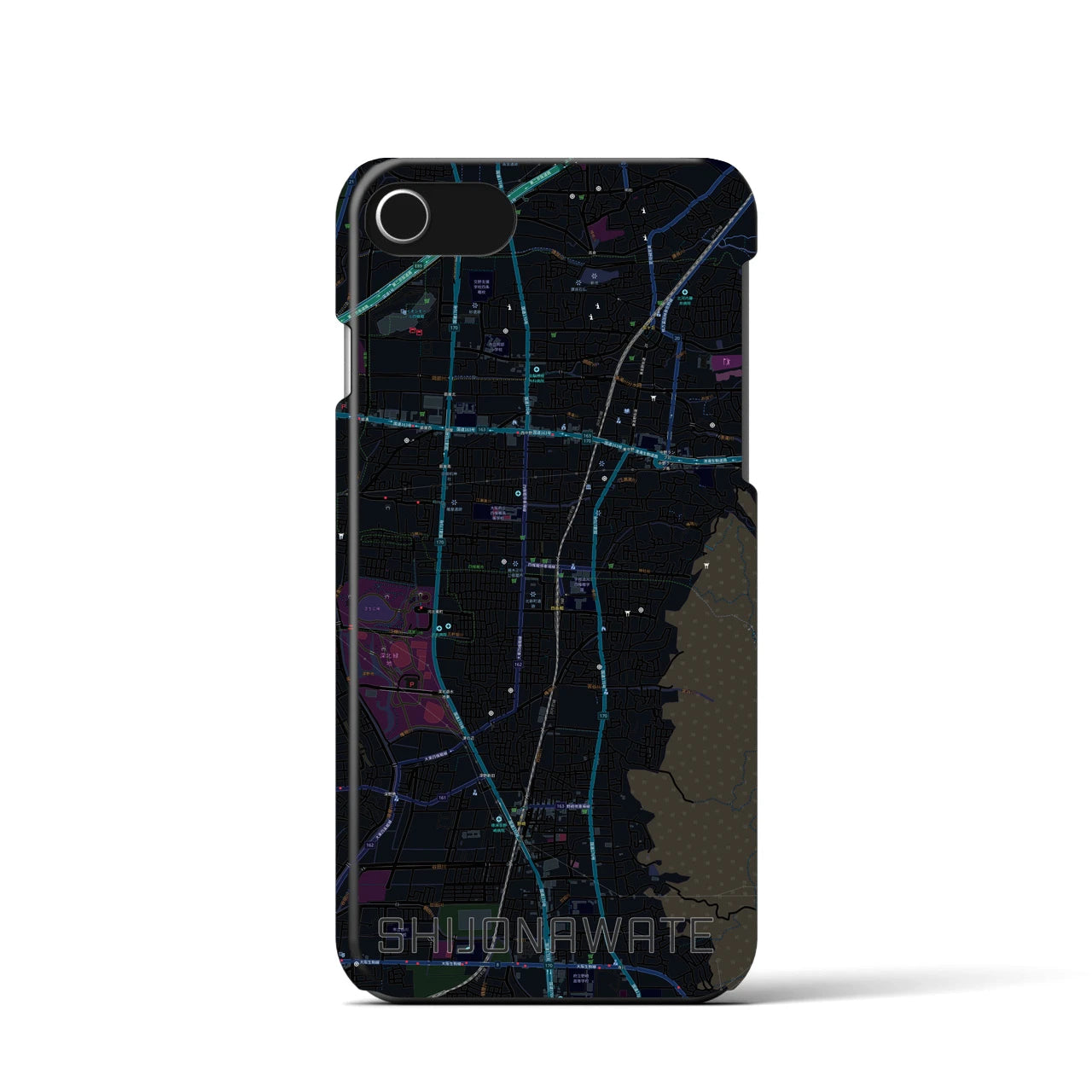 【四条畷(大阪府)】地図柄iPhoneケース(バックカバータイプ)