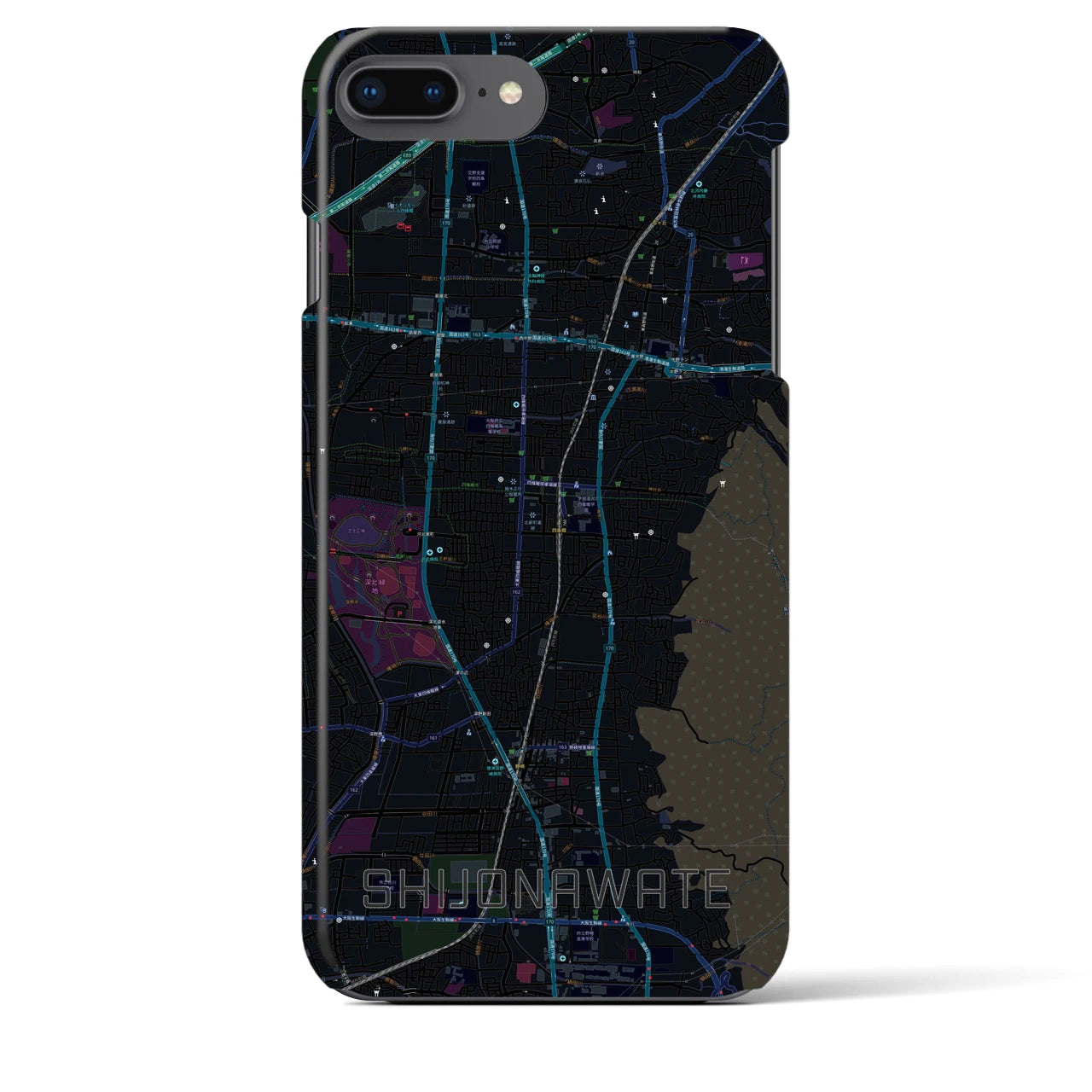 【四条畷(大阪府)】地図柄iPhoneケース(バックカバータイプ)