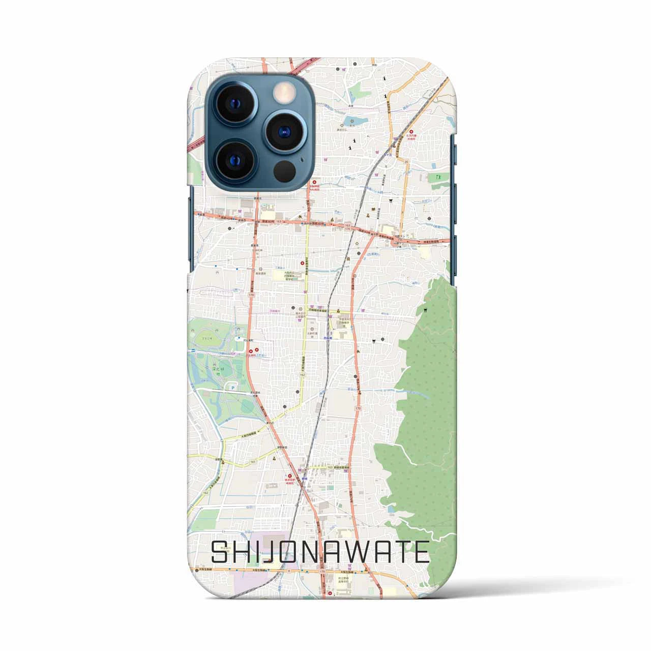 【四条畷(大阪府)】地図柄iPhoneケース(バックカバータイプ)