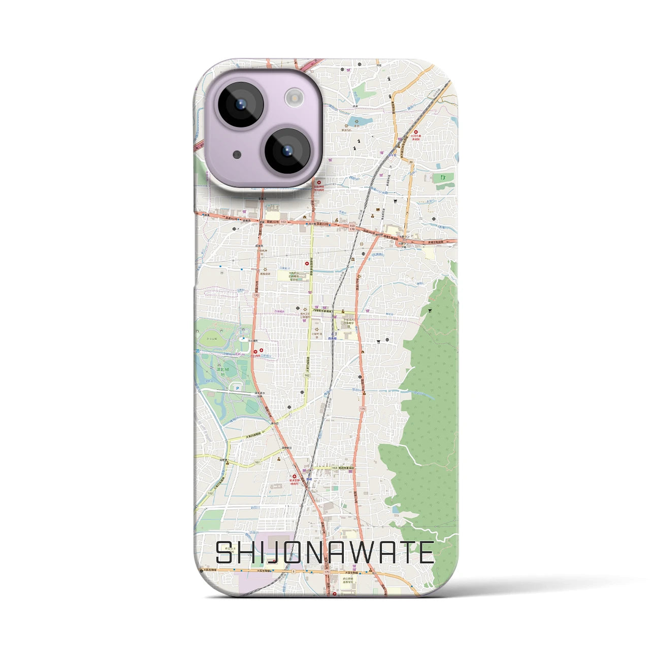 【四条畷(大阪府)】地図柄iPhoneケース(バックカバータイプ)