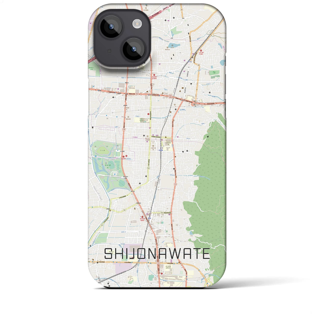 【四条畷(大阪府)】地図柄iPhoneケース(バックカバータイプ)