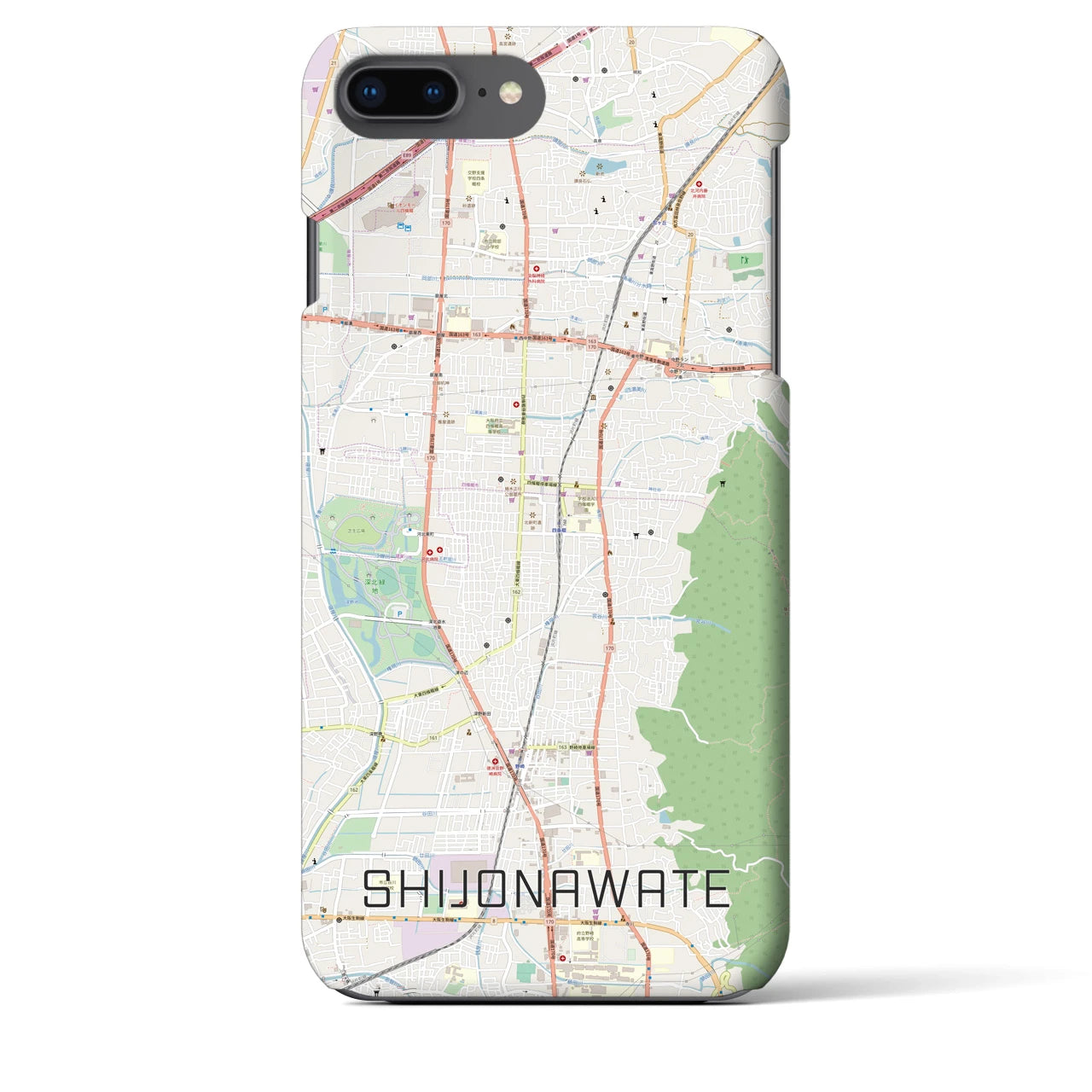【四条畷(大阪府)】地図柄iPhoneケース(バックカバータイプ)