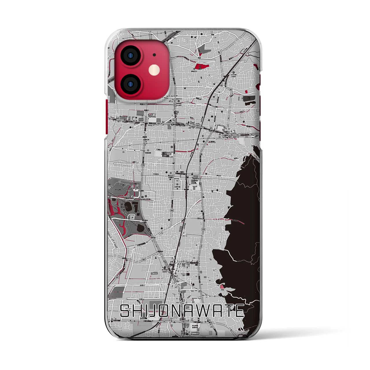 【四条畷(大阪府)】地図柄iPhoneケース(クリアタイプ)