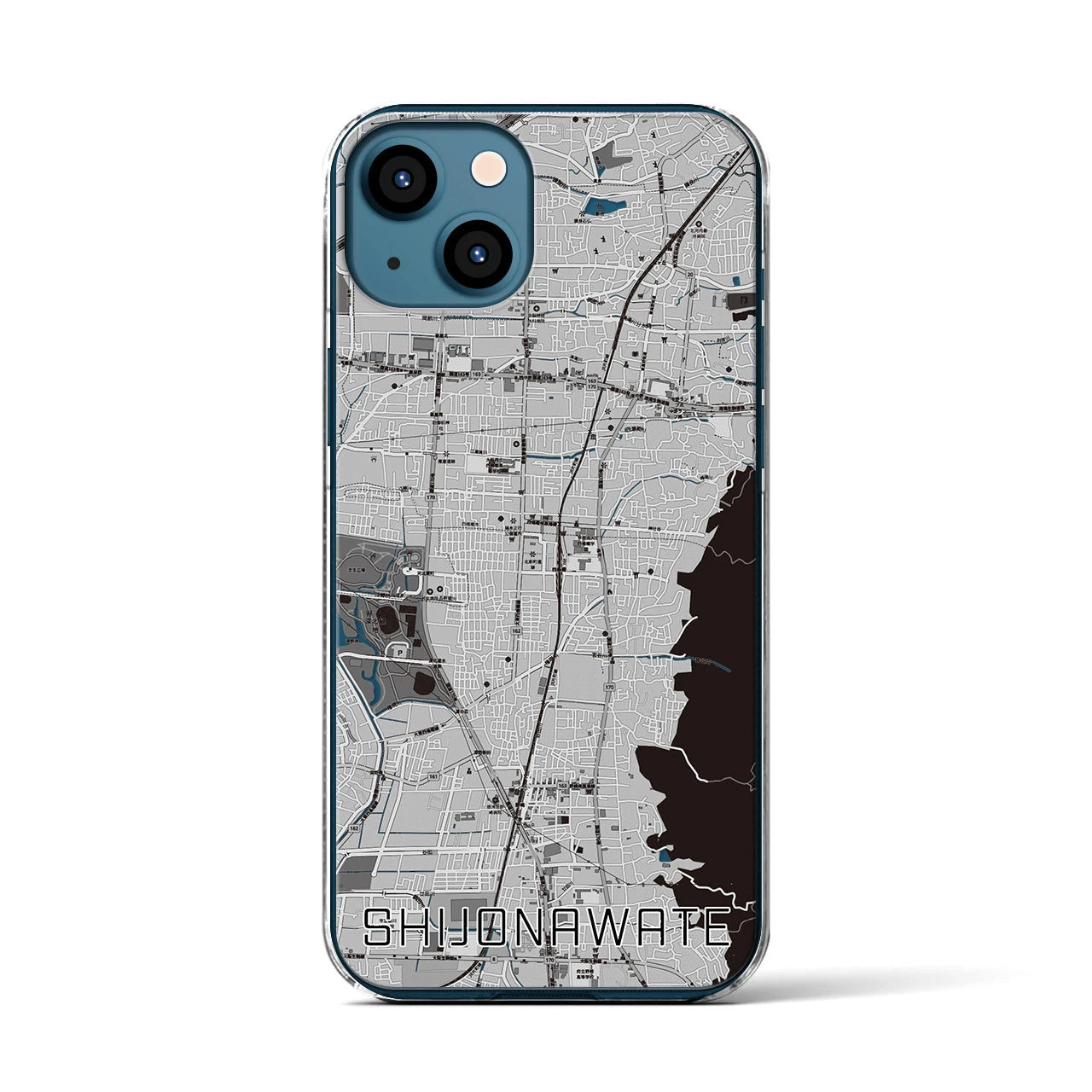【四条畷(大阪府)】地図柄iPhoneケース(クリアタイプ)