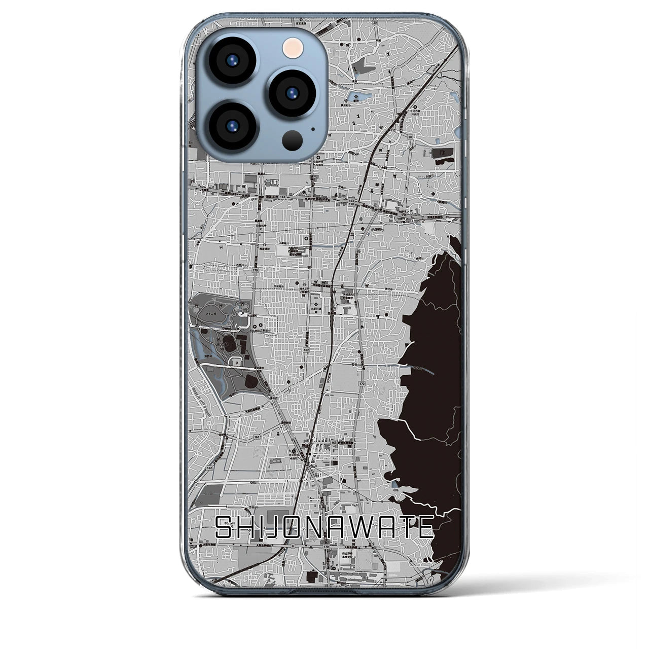 【四条畷(大阪府)】地図柄iPhoneケース(クリアタイプ)