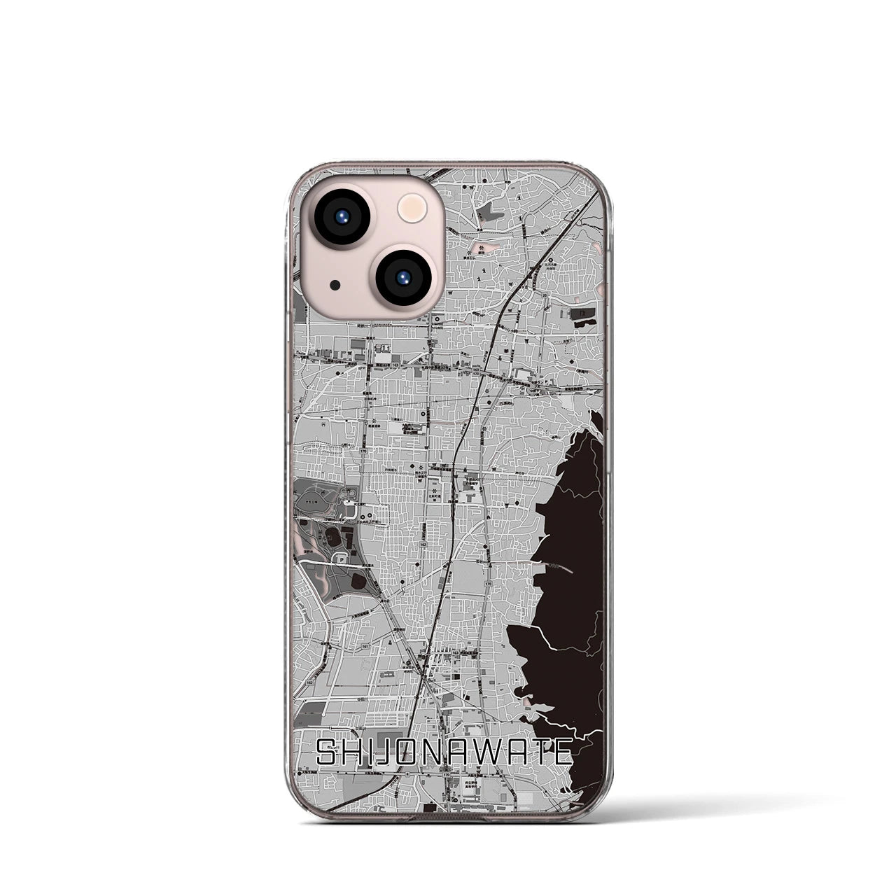 【四条畷(大阪府)】地図柄iPhoneケース(クリアタイプ)