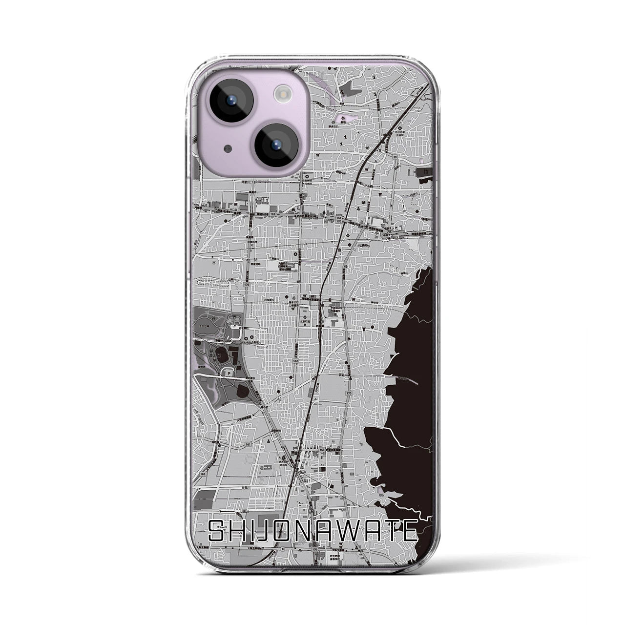 【四条畷(大阪府)】地図柄iPhoneケース(クリアタイプ)