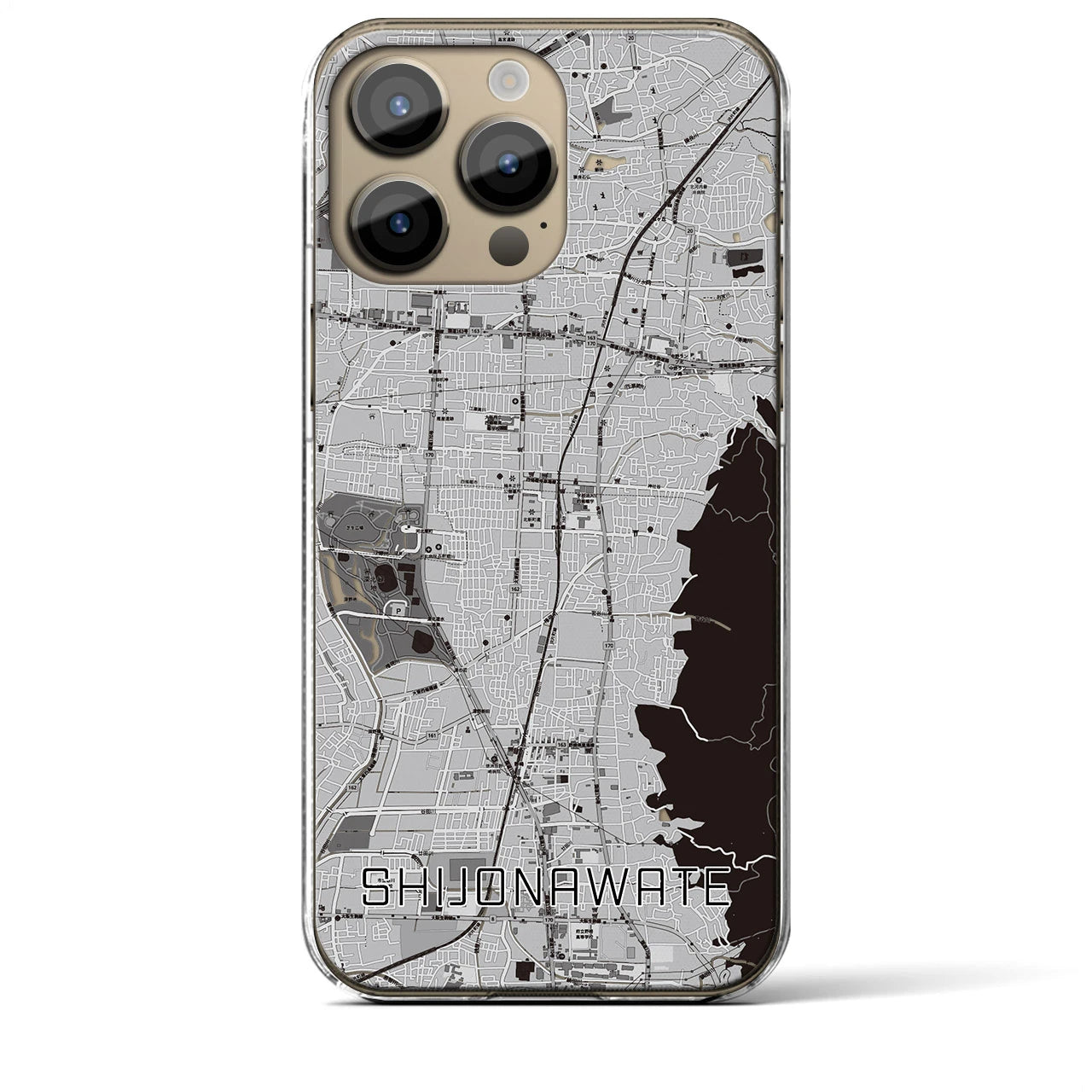 【四条畷(大阪府)】地図柄iPhoneケース(クリアタイプ)