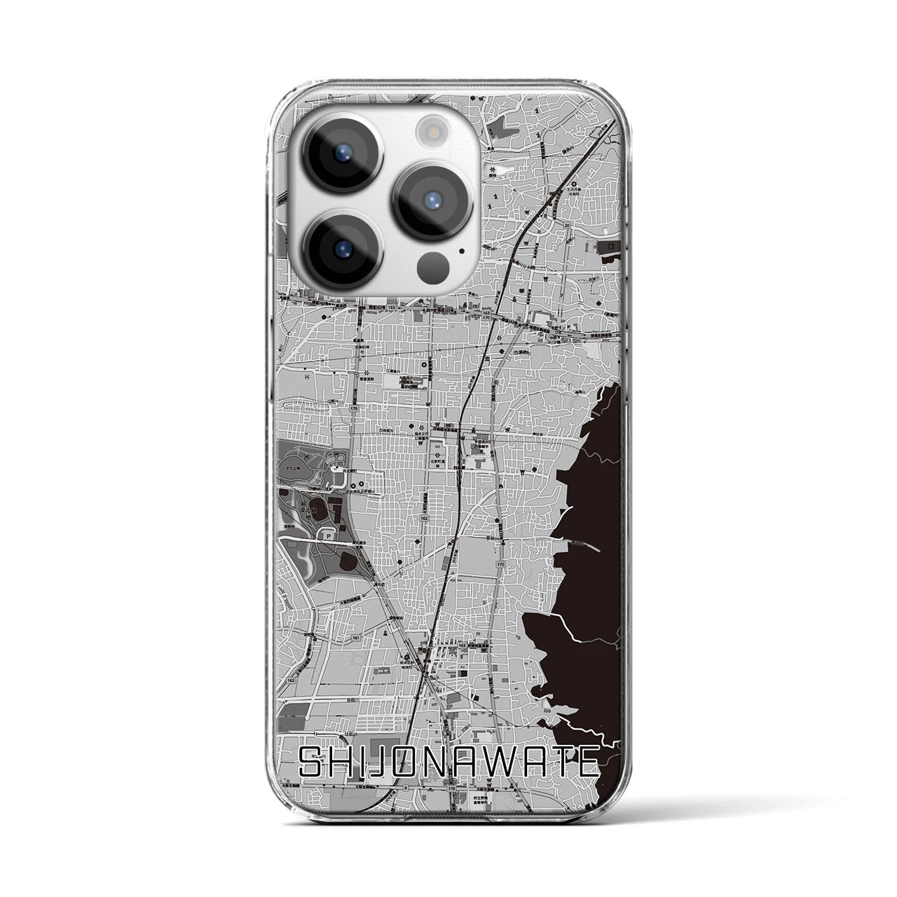 【四条畷(大阪府)】地図柄iPhoneケース(クリアタイプ)