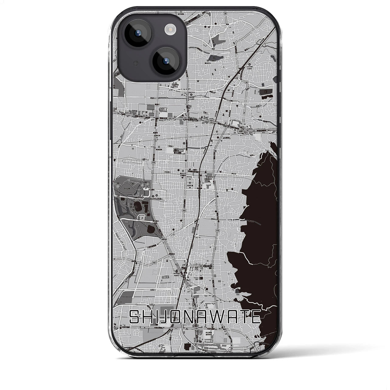 【四条畷(大阪府)】地図柄iPhoneケース(クリアタイプ)