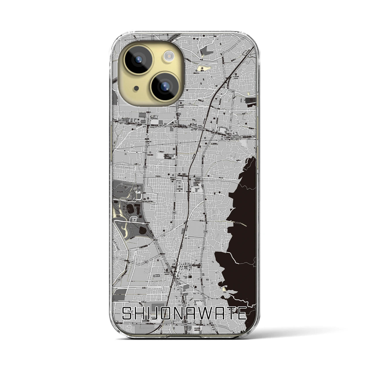 【四条畷(大阪府)】地図柄iPhoneケース(クリアタイプ)