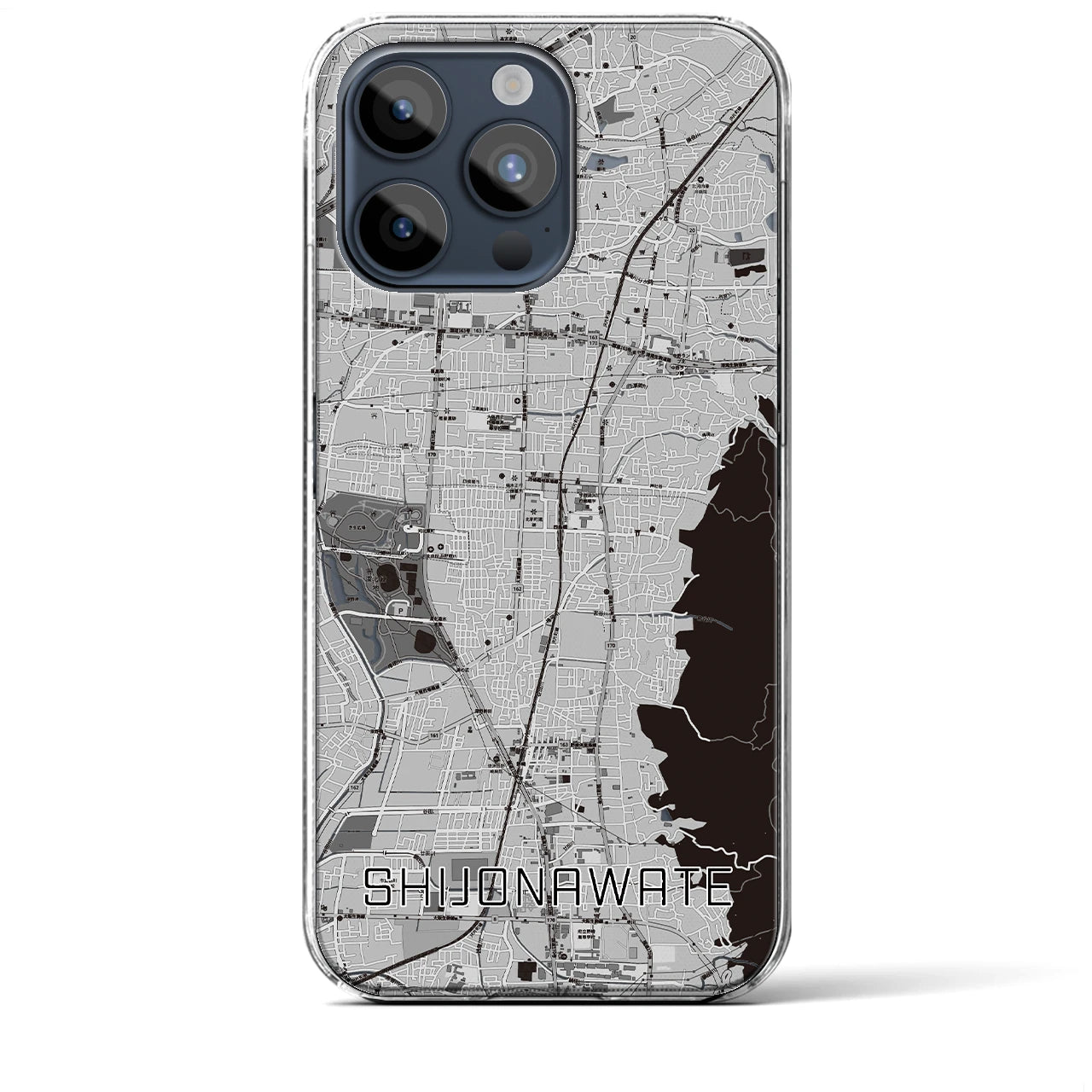 【四条畷(大阪府)】地図柄iPhoneケース(クリアタイプ)