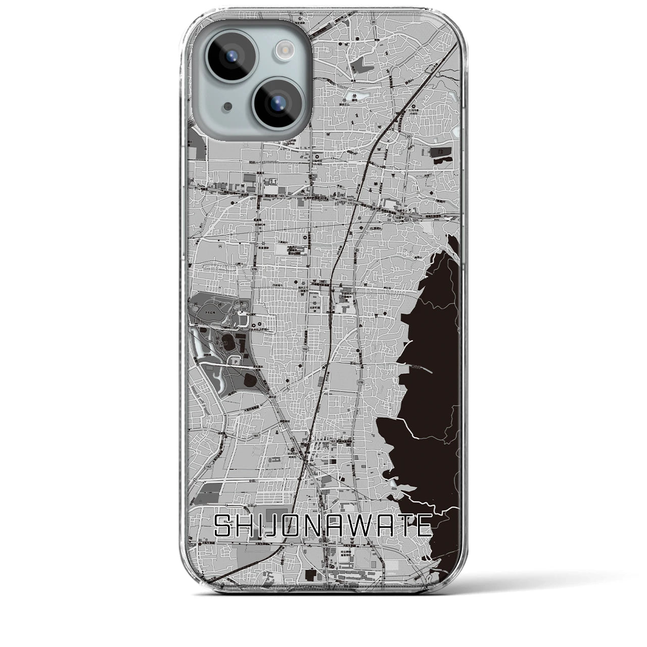 【四条畷(大阪府)】地図柄iPhoneケース(クリアタイプ)