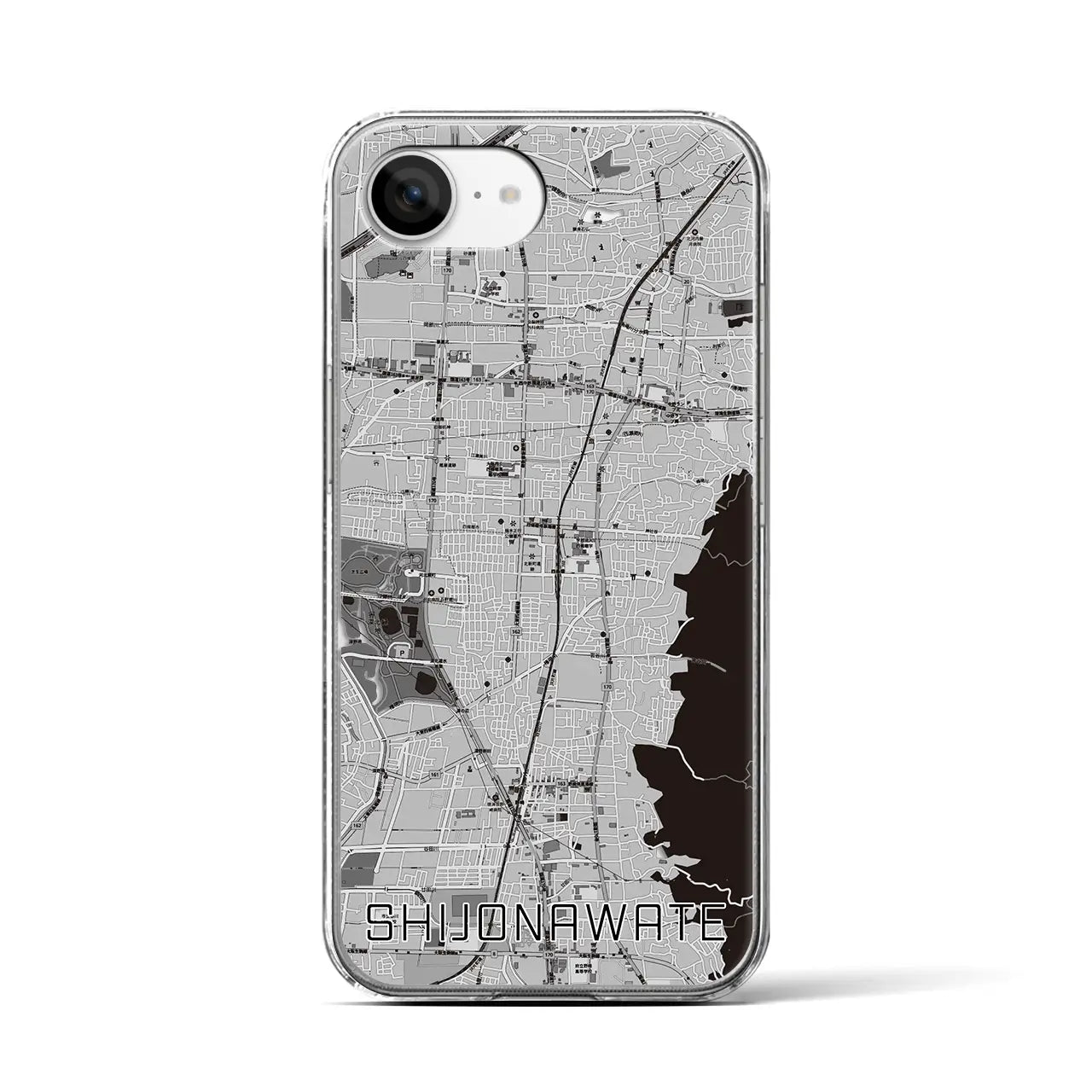 【四条畷(大阪府)】地図柄iPhoneケース(クリアタイプ)