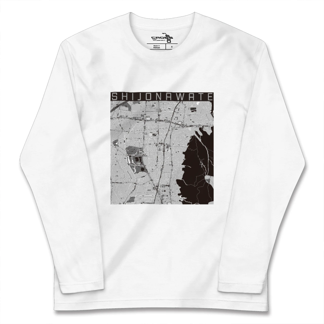 【四条畷(大阪府)】地図柄ロングスリーブTシャツ