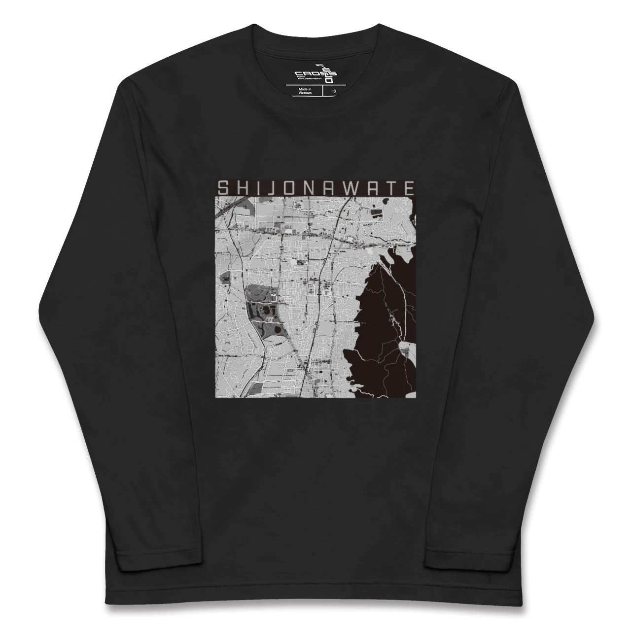 【四条畷(大阪府)】地図柄ロングスリーブTシャツ