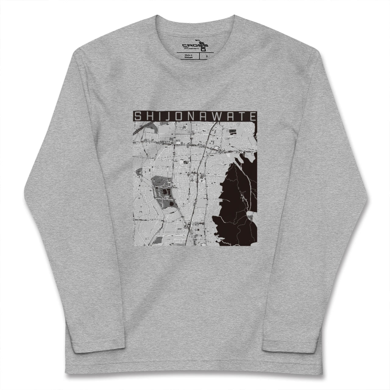 【四条畷(大阪府)】地図柄ロングスリーブTシャツ